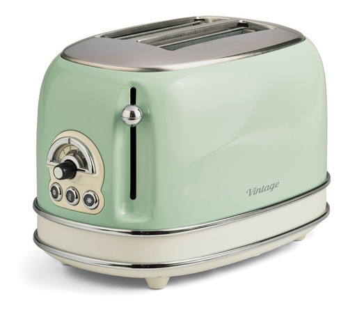 Tostadora Vintage Dos Panes Verde-810w-ariete Italia 15504