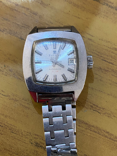 Reloj Tissot T-12 Mujer Acero Plateado Cierre Mariposa Azul Acero Azul Acero Gris (Usado)