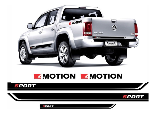 Kit Adesivos Amarok Faixas Laterais Sport 4motion Ama126