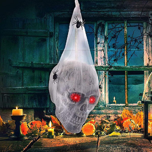 Anditoy Cráneo De Halloween Con Ojos Iluminados, Esqueleto C