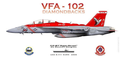 Miniatura Diecast 1/100, Avión F18 Super Hornet, Vfa102 Us N