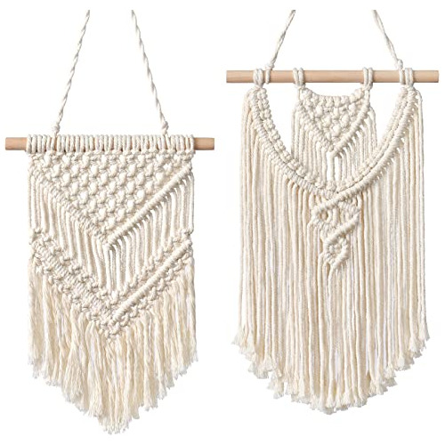 Macrame Woven Wall Hanging 2 Pcs Boho Home Decor Tapest...