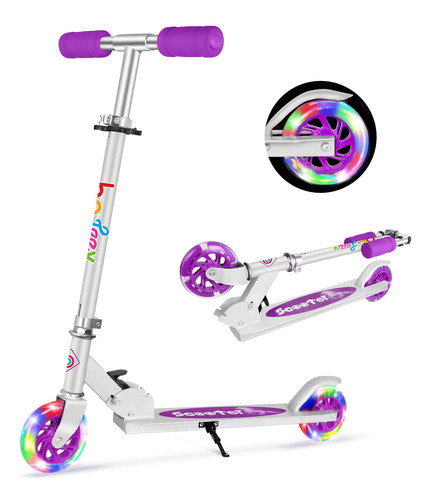 Patinete Plegable Infantil Con Ruedas Iluminadas Y Ajustable