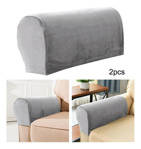 2 Fundas De Reposabrazos De Sofá Fundas De Brazo Gris Claro