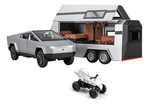 Tesla Cybertruck 1/32 Miniatura Metal Coche Con Luz Y Sonido