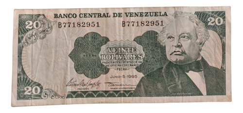 Billete Venezuela 20 Bolívares 1995