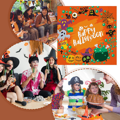 . Servilleta Con Temática De Halloween Fantasma Y Bruja De