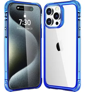 Funda Transparente Azul Para iPhone 15 Pro