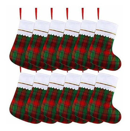 Uratot 12 Pack 15 Pulgadas Navidad Stockings Red And 38kcz