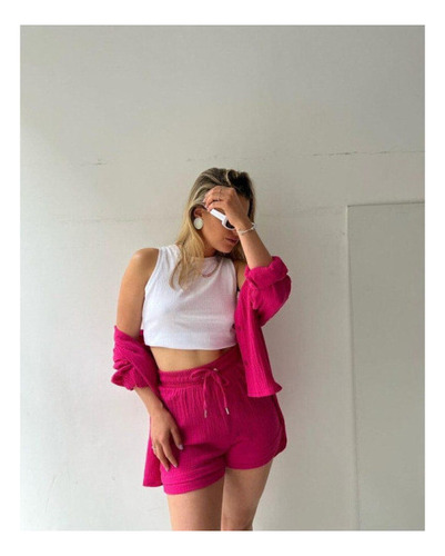 Conjunto De Camisa De Manga Larga Con Solapa Y Pantalón
