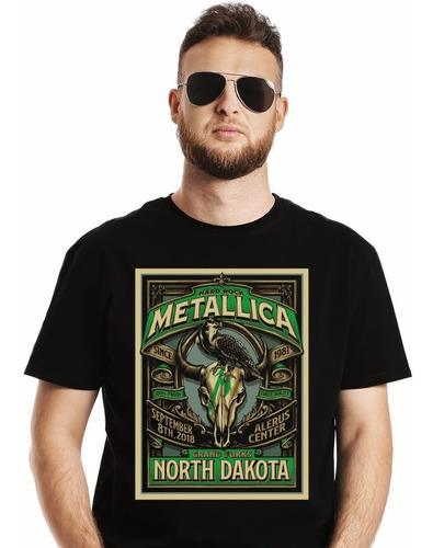 Polera Metallica North Dakota Metal Impresión Directa