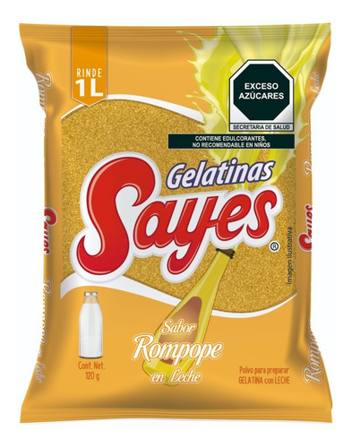 Imagen 1 de 3 de Gelatina En Polvo Sayes De Leche Sabor Rompope 120gr