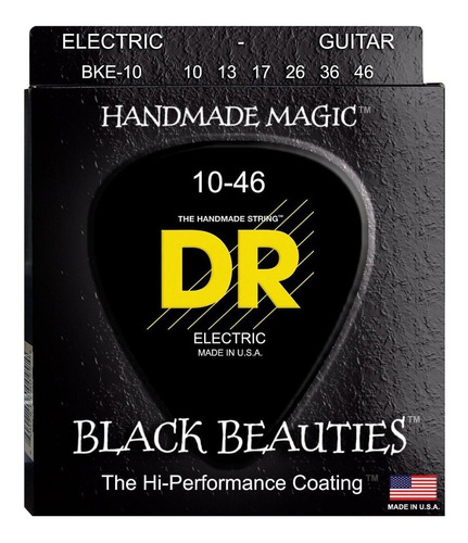 Dr Strings Cuerdas Negras Guitarra Eléctrica, Black Beauties