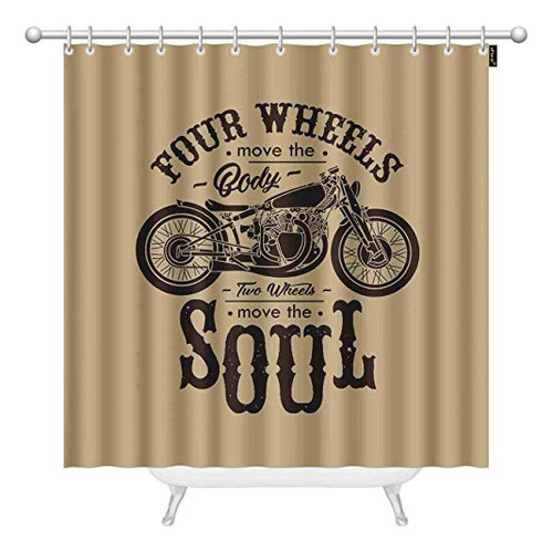 Classic Motorcycle Club Shower Curtain 60x72 Inch Heavy...