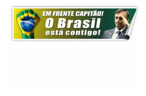 Adesivo Bolsonaro Em Frente Capitão P/ Veículos - 12pçs