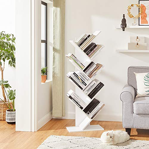 Vasagle Tree Bookshelf, Estantería De Esquina De 8 Niveles Q