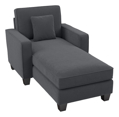 Bush Furniture Stockton Chaise Lounge Brazo Microgamuza Gris