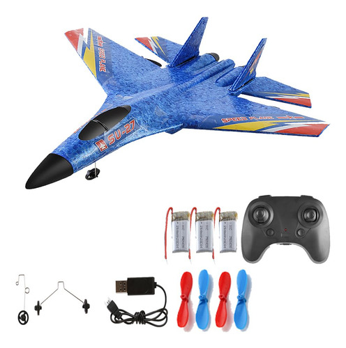 Avión Rc Su-27 Listo Para Volar Control Remoto 2 Canales Color