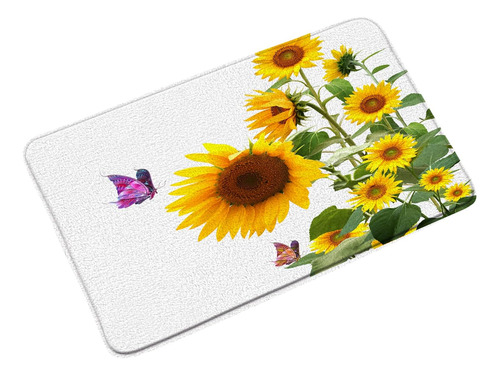 Alfombra De Baño Con Diseño De Mariposa Y Girasol, Diseño Rú