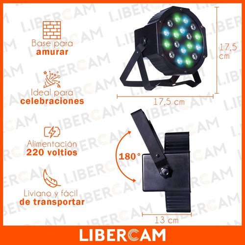 Imagen 6 de 10 de Luz Proton Par 18 Luces Dj Audioritmica Dmx Iluminacion Led