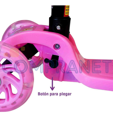 Imagen 5 de 6 de Monopatin 3 Ruedas Con Luz Led Plegable 2 A 5 Años - 2150