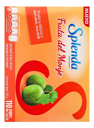 Edulcorante Splenda Fruta del Monje en polvo caja 110 g 110 u