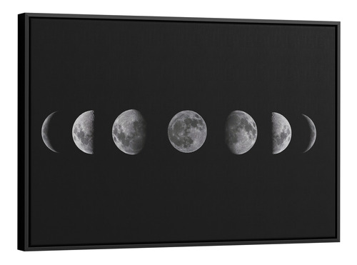 Quadro Decorativo Fases Da Lua Em Tela Canvas 60x90