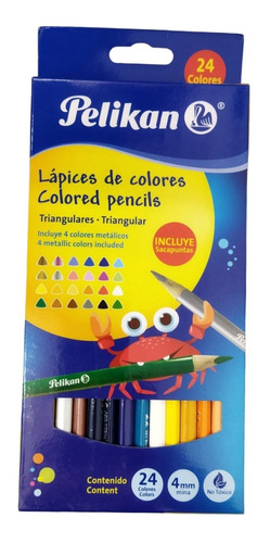 Lápices De Color Pelikan Triangulares Con 24 Piezas 