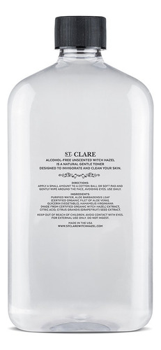 St Clare Alcohol-free Witch Hazel 16oz - Unscented Aloe Vera