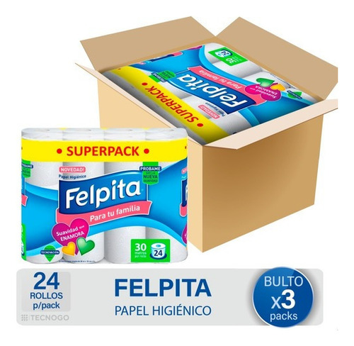 Caja Papel Higienico Felpita Superpack Familiar - X72 Rollos