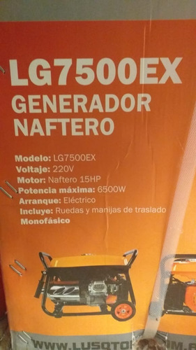 Grupo Electrogeno Generador 6500 Wats Lusqtoff Lg7500ex