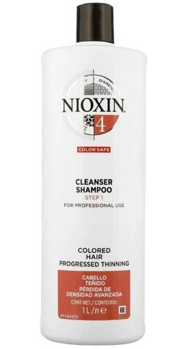 Nioxin Nº 4 System Cleanser - Shampoo 1000ml - Wella - Litro
