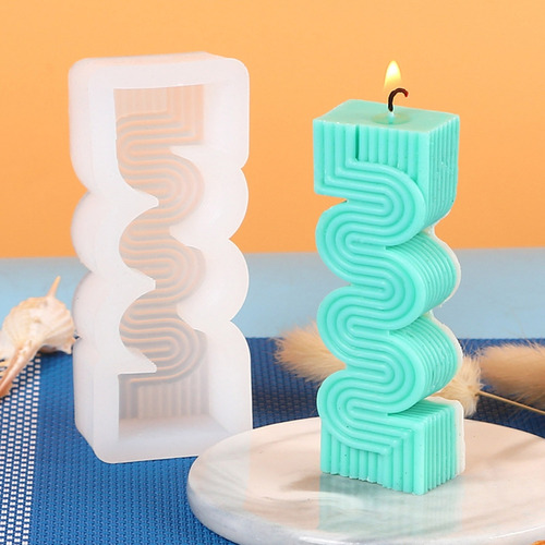 Molde De Silicona Pillar Candle Con Forma De Tira Larga, Vel