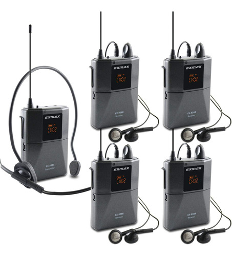 Exmax Uhf-938 Uhf Transmisión Acústica Audífonos Inalámbri