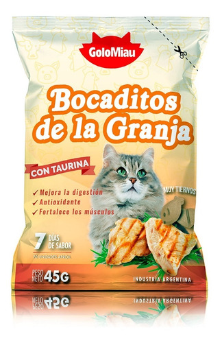 Golomiau Gato Bocaditos Granja Pollo 4 Pqtes Golosina Premio