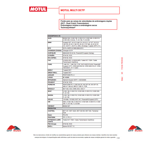 Óleo Câmbio Automático Dupla Embreagem Motul Multi Dctf 9lts
