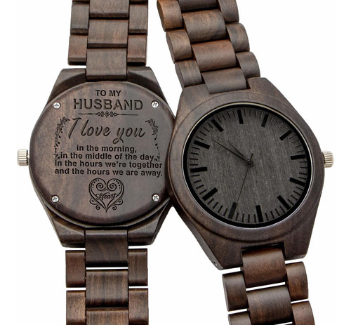 Reloj De Madera Grabado Para Hijo Y Novio, De Reloj D