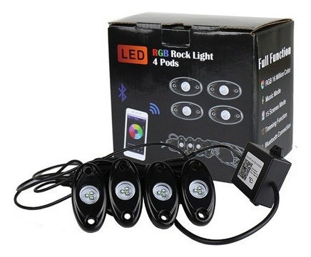 Kit De 4 Luces Led Rock Rock, Bluetooth, Rzr, Jeep Atv