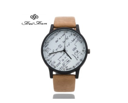 Reloj Casual Modelo De Pizarra De Matematica Blanco / Verde