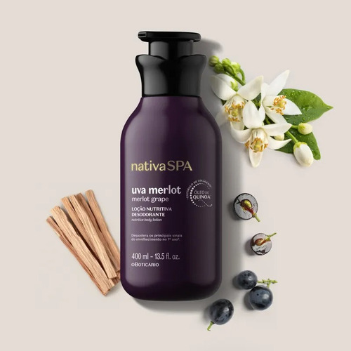 Combo Nativa Spa Uva Merlot Hidratante + Sabonete Líquido