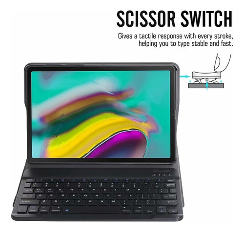 Hefu Funda De Piel Con Teclado For Samsung Galaxy Tab A7