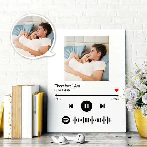 Cuadro Código Spotify Regalo Perfecto En Canvas Con Bastidor