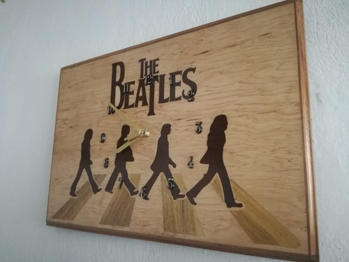 Reloj Artesanal De Madera The Beatles Abbey Road