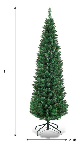 Christmas Tree Goplus 1.8m Artificial Slim W/ 400 Tips