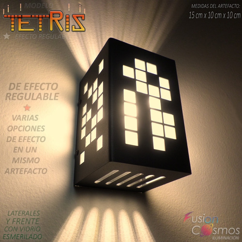 Difusor Pared Exterior Lampara Diseño Juego Tetris Apto Led