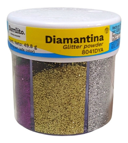 Diamantina Glitter En Polvo Purpurina En Salero 6 Colores