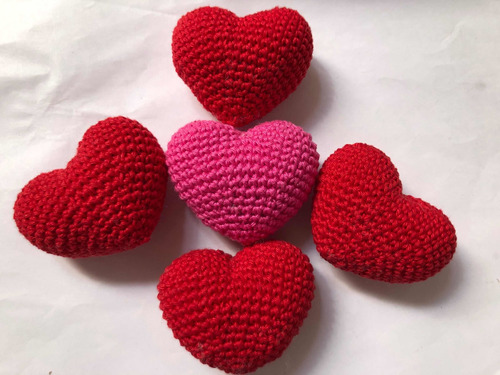 Llaveros Corazón En Crochet Regalo Dan Valentín Artesanal