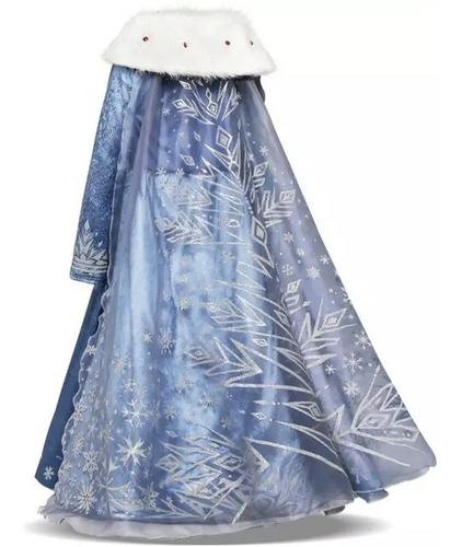 Imagen 2 de 6 de Disfraz Vestido De Frozen 2, Con Capa,corona Y Bordados!