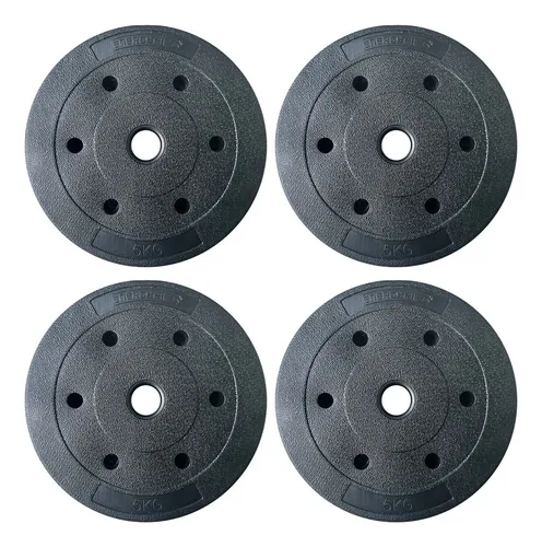 BARRA + MANCUERNAS + 24 KG DISCO PVC NEGRO