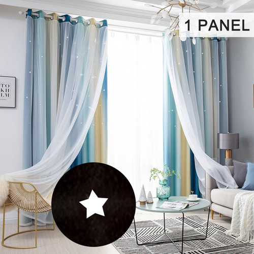 Ca Cortina Black-out Diseño Estrellas Para Habitación De